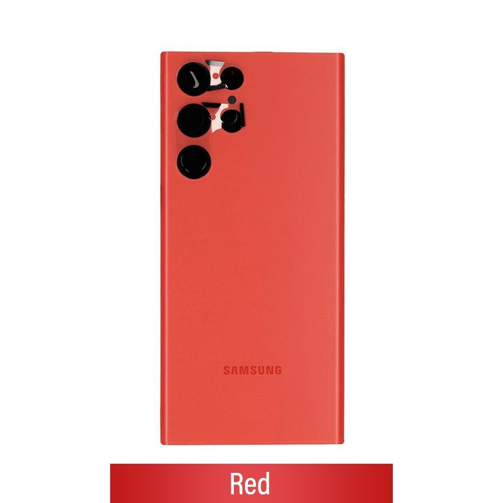 Rear Cover Glass For Samsung Galaxy S22 Ultra S908B GH82-27457H (Gold)-Red Rear Cover Glass For Samsung Galaxy S22 Ultra S908B GH82-27457H (Gold)-Red